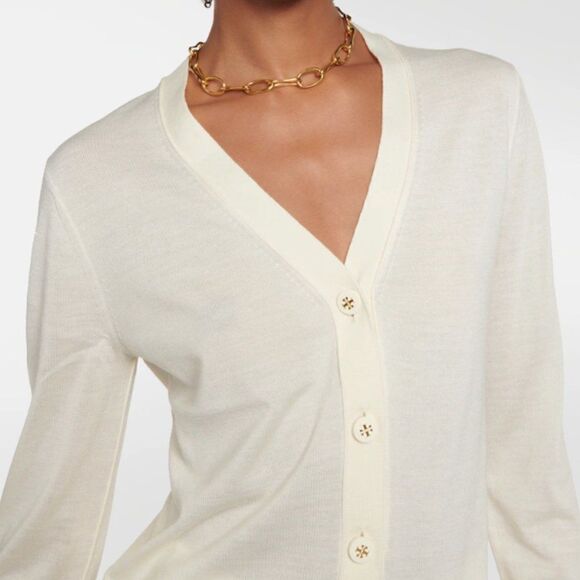 Tory Burch Simone Button-Down Cardigan Sweater in Size Small - Picture 2 of 13